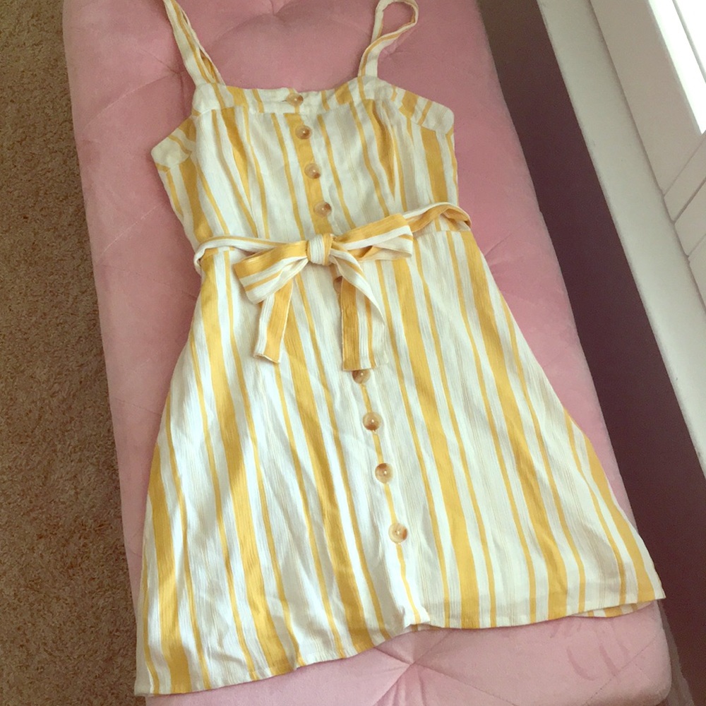 Charlotte Russe Yellow Striped Sundress